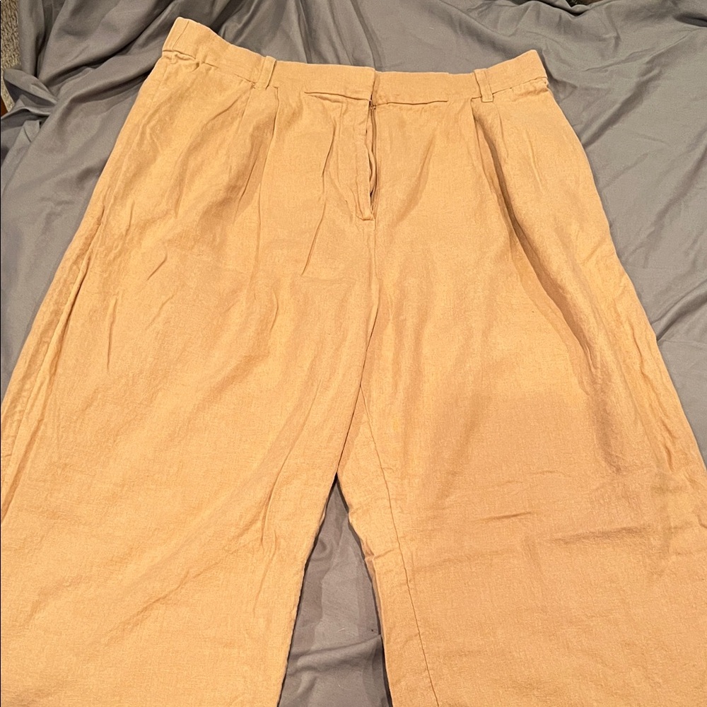 Abercrombie & Fitch Tan Linen Pants